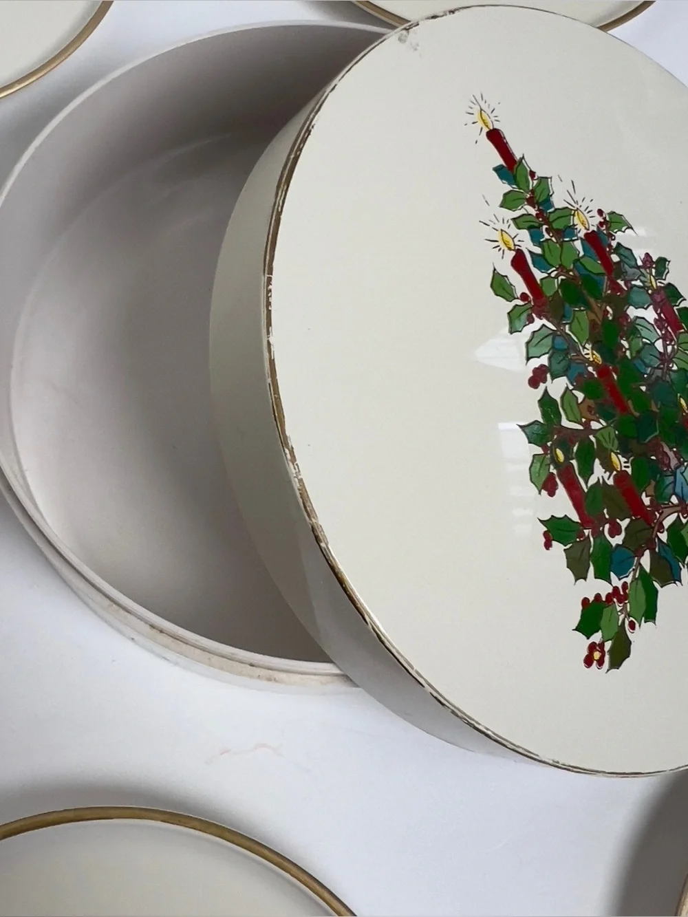 Vintage 1970’s Otagiri Christmas Tree Coasters Laquerware Set of 6